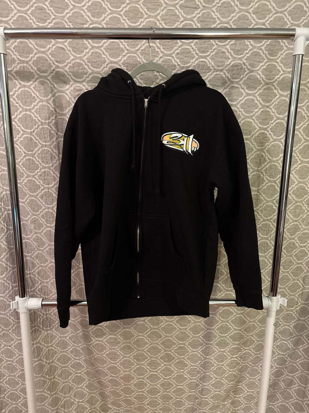 311 Day 2024 Las Vegas Alien Pharaoh Black Zip-Up Hoodie Size L